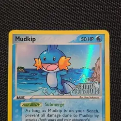 Pokemon Mudkip 57/100 Reverse Holo EX Crystal Guardians Stamped - Image 2
