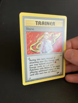 Blaine Non Holo Rare Pokemon TCG Card 100/132 WOTC Gym Challenge - Image 3