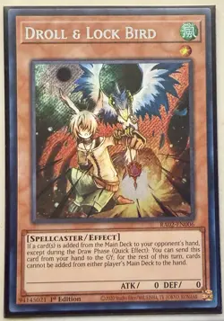 Yugioh! 1x Droll & Lock Bird RA02-EN006 Secret Rare 1st Ed NM - Image 1