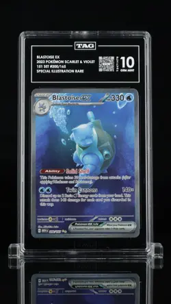 Pokemon TCG Blastoise EX Scarlet & Violet 151 Card 200/165 SIR TAG 10 Gem Mint - Image 1