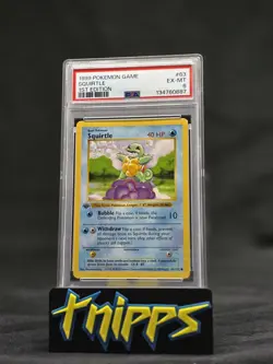 1999 Pokemon Base Set 1st Edition Shadowless Squirtle 63 EX MINT PSA 6 NEW CERT! - Image 1