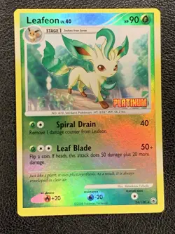 Pokemon TCG Leafeon 24/100 Reverse Holo Majestic Dawn Platinum Stamped Card LP - Image 1
