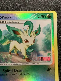 Pokemon TCG Leafeon 24/100 Reverse Holo Majestic Dawn Platinum Stamped Card LP - Image 3