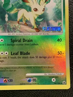 Pokemon TCG Leafeon 24/100 Reverse Holo Majestic Dawn Platinum Stamped Card LP - Image 4