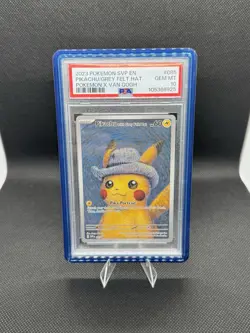 2023 POKEMON SVP POKEMON X VAN GOGH PROMO #085 PIKACHU WITH GREY FELT HAT PSA 10 - Image 1