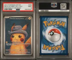 2023 Pokemon SVP En Pokemon X Van Gogh #085 Pikachu Grey Felt Hat PSA 10 MINT - Image 1