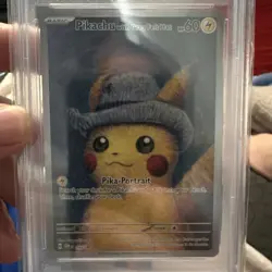 2023 Pokemon SVP En Pokemon X Van Gogh #085 Pikachu Grey Felt Hat PSA 10 - Image 3