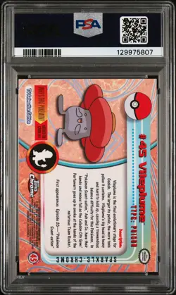 2000 TOPPS CHROME POKEMON T.V. SPARKLE #45 VILEPLUME PSA 10 - Image 2