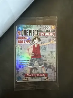 No Reserve One Piece Monkey D. Luffy US Voyage Card With Poster (sealed) - Image 2