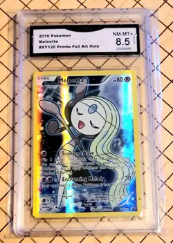 GMA 8.5 NM-MT+ Meloetta XY120 (Mythical Collection) Holo Promo Pokemon Card - Image 1
