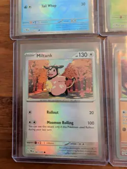 Prismatic Evolutions Master Ball Card Lot. Miltank, Great Tusk, Applin, Slowpoke - Image 2