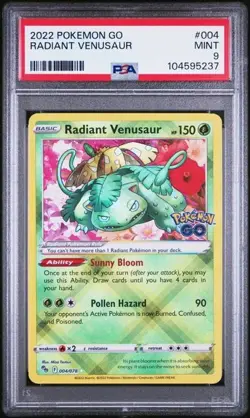 RADIANT VENUSAUR 2022 Pokemon GO #4 PSA 9 MINT - Image 1
