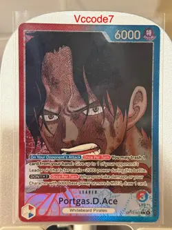 One Piece Portgas D. Ace Alt Art Leader OP13-002 L English Carrying on His Will - Image 1