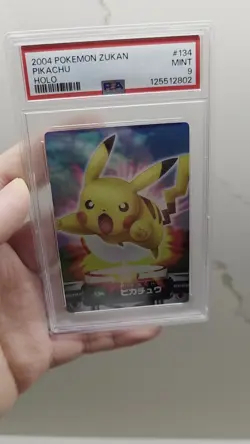 PSA 9 2025 CERT POP 4/2 HIGHER PIKACHU HOLO 2004 CARDDASS POKEMON ZUKAN CARD 134 - Image 2