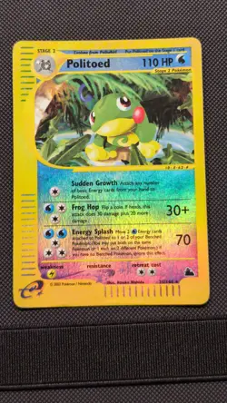 CARTA CARD POKEMON ENG HOLO REVERSE POLITOED SET SKYRIDGE 25/144 NO CHARIZARD - Image 1
