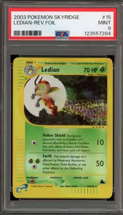 Pokemon Ledian Skyridge Reverse Holo Rare #15 PSA 9 Mint - Image 1