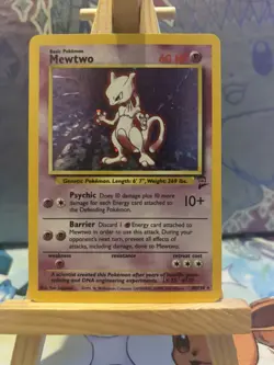 Mewtwo - 10/130 - Pokemon Cards Base Set 2 Holo Rare Card WOTC NM - Image 1