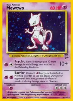 Mewtwo - 10/130 - Pokemon Base Set 2 Holo Rare Card WOTC NM - Image 1