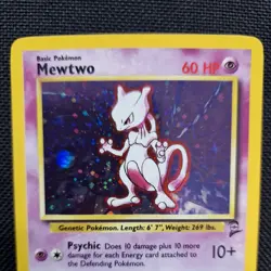 NM - Mewtwo 10/130 Base Set 2 Holo Rare Pokemon Card - Image 2