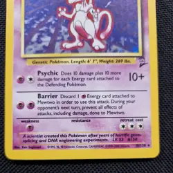 NM - Mewtwo 10/130 Base Set 2 Holo Rare Pokemon Card - Image 3