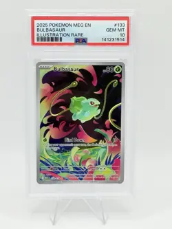 2025 Pokemon Mega Evolution Bulbasaur 133/132 Illustration Rare PSA 10 GEM MINT - Image 1