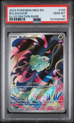 2025 Pokemon Mega Evolution Base 133 Illustration Rare Bulbasaur PSA 10 Gem Mint - Image 1