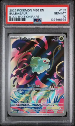 2025 Pokemon Mega Evolution Base 133 Illustration Rare Bulbasaur PSA 10 Gem Mint - Image 1