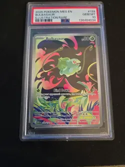2025 Pokemon Mega Evolution Base 133 Illustration Rare Bulbasaur PSA 10 Gem Mint - Image 1