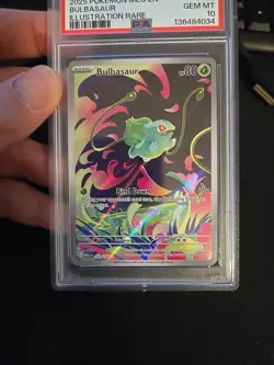 2025 Pokemon Mega Evolution Base 133 Illustration Rare Bulbasaur PSA 10 Gem Mint - Image 3