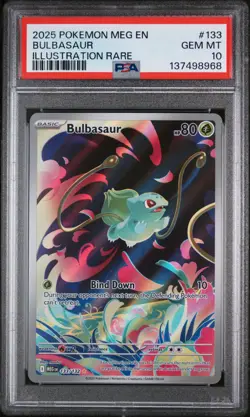 2025 Pokemon Mega Evolution Base 133 Illustration Rare Bulbasaur PSA 10 Gem Mint - Image 1