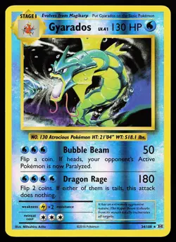 Gyarados 34/108 Reverse Holo Rare XY Evolutions Pokemon Card - Image 1
