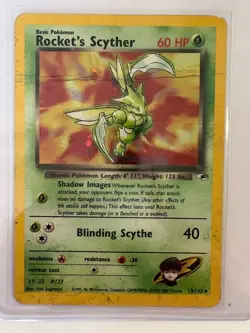 Rocket's Scyther - 13/132 - Pokemon Gym Heroes Unlimited Holo Rare Card WOTC - Image 1