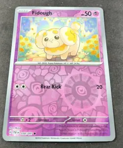 Pokemon Paldean Fates Fidough Reverse Holo Common Card 038/091 NM - Image 1