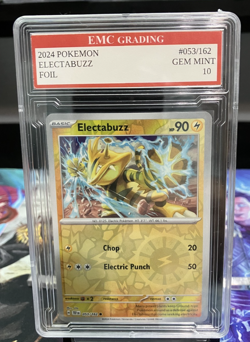 ELECTABUZZ #053/162 RARE FOIL Pokemon 2024 Card GRADED 10 MINT TCG CCG - Image 1