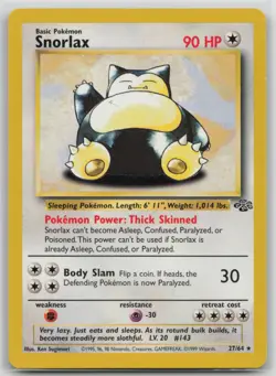 Snorlax 27/64 🔥 Original Non Holo Rare Jungle Set Pokemon Card WOTC TCG 1999 - Image 1
