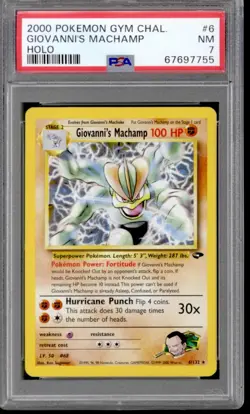 Pokemon Gym Challenge Giovanni's Machamp 6/132 PSA 7 - Image 1