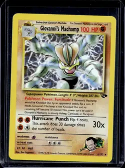 2000 Pokemon Gym Challenge Giovanni's Machamp Holo #6/132 - Image 1