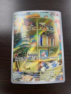Pokemon Litten - Illustration Rare Holo SV05: Temporal Forces 2024 167/162 - Image 1