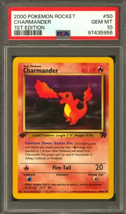 Pokemon Team Rocket 1st Edition Charmander 50/82 PSA 10 GEM MINT - Image 1