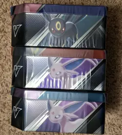 Pokemon TCG V Heroes Tin Set Sylveon Umbreon & Espeon Eeveelutions Sealed New - Image 3