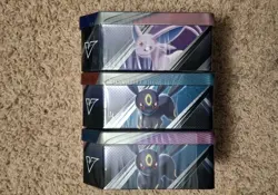 Pokemon TCG V Heroes Tin Set Sylveon Umbreon & Espeon Eeveelutions Sealed New - Image 5