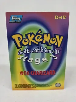 Holo Charizard E6 of 12 Blue Label Topps Pokemon The First Movie MP READ - Image 2