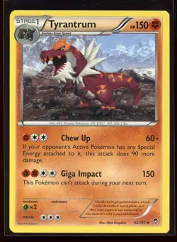 Tyrantrum Non-Holo Rare 62/111 LP XY Furious Fists Pokemon - Image 1