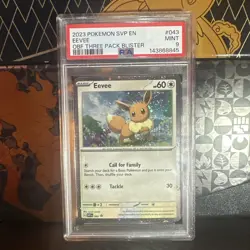 2023 Pokemon Promo #043 Eevee Three Pack Blisters PSA 9 GEM MINT Cosmos - Image 1