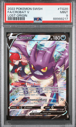 2022 POKEMON SWORD & SHIELD LOST ORIGIN #TG20 FA/CROBAT V LOST ORIGIN PSA 9 Mint - Image 4