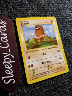 Diglett 47/102 1st Edition Shadowless Base Set 1999 Pokemon WOTC TCG LP-NM - Image 3