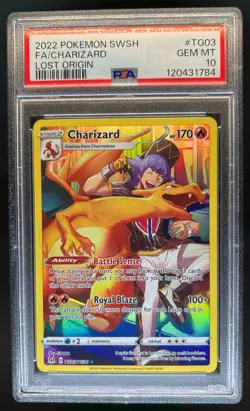 2022 Pokemon SWSH Lost Origin Charizard Trainer Gallery #TG03/TG30 PSA 10 - Image 1