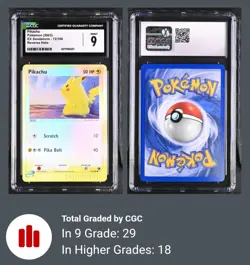 2003 POKEMON EX SANDSTORM #72/100 PIKACHU REVERSE HOLO FOIL CGC 9 - Image 3