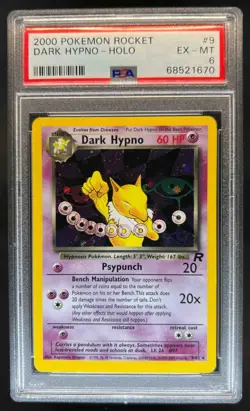 2000 Pokemon Team Rocket Dark Hypno Holo #9/82 PSA 6 - Image 1