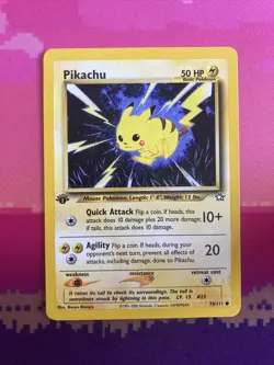 Pokemon Card Pikachu Neo Genesis 1st Edition Common 70/111 Near Mint - Image 1